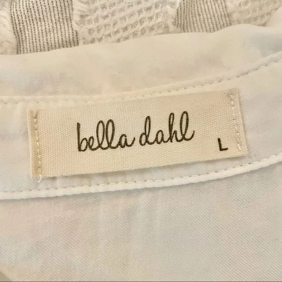 Bella Dahl White Button Down Blouse, Size Large - Picture 3 of 5